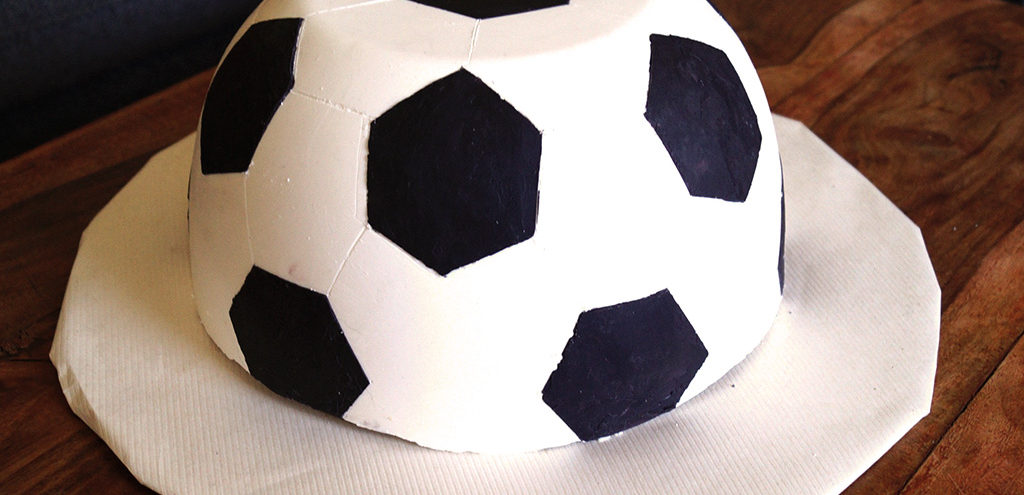 a dome decorated to resemble a soccer ball