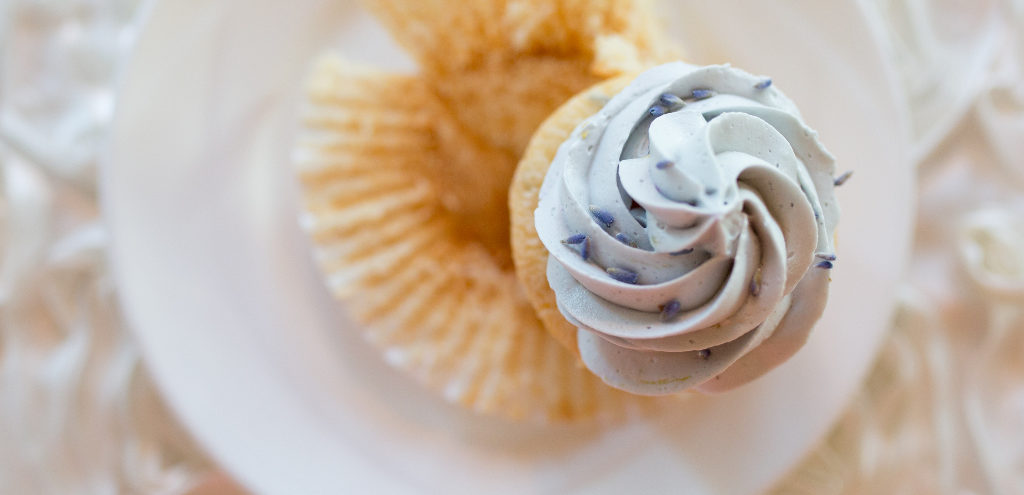 Single lavender cupcake