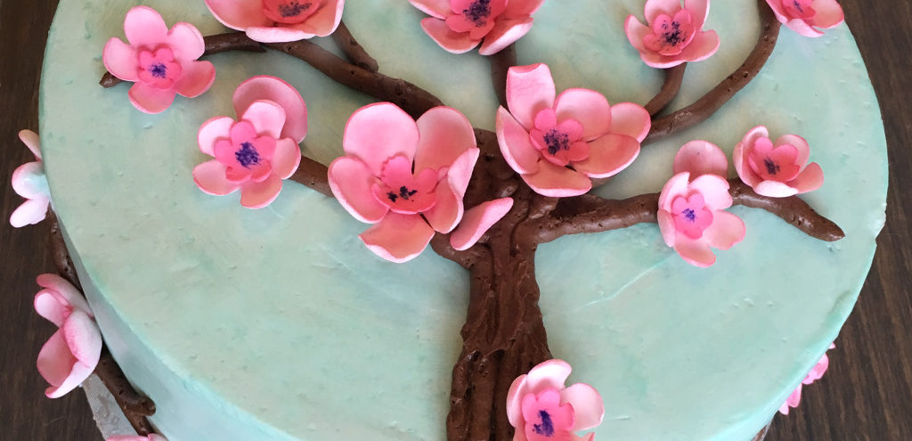 Cake with Cherry Blossom sugar flowers